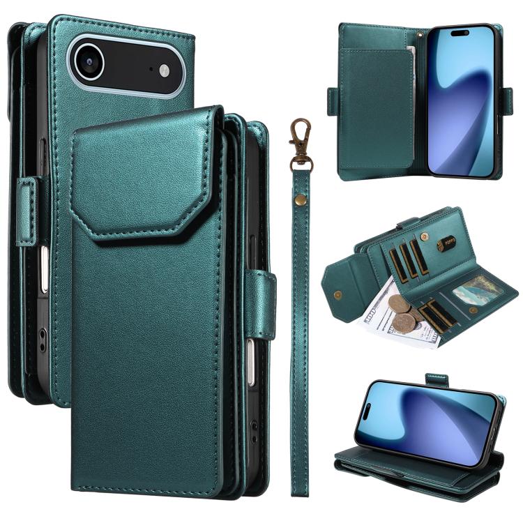 Multi Card Wallet Leather Phone Case with Strap