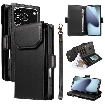 Multi Card Wallet Leather Phone Case with Strap