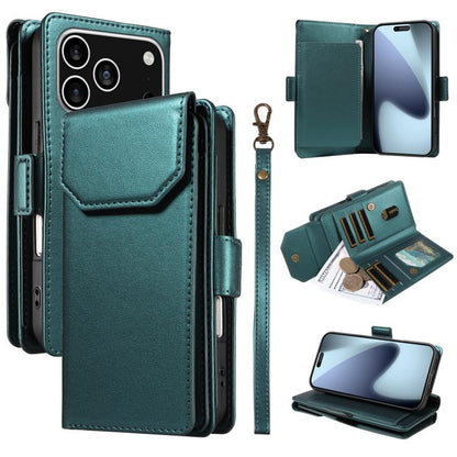 Multi Card Wallet Leather Phone Case with Strap
