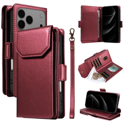 Multi Card Wallet Leather Phone Case with Strap