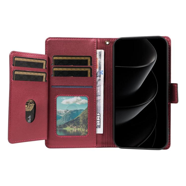 Multi Card Wallet Leather Phone Case with Strap