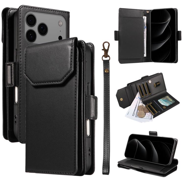 Multi Card Wallet Leather Phone Case with Strap