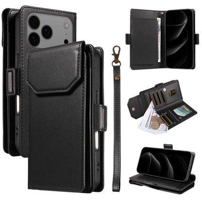 Multi Card Wallet Leather Phone Case with Strap