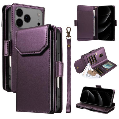 Multi Card Wallet Leather Phone Case with Strap