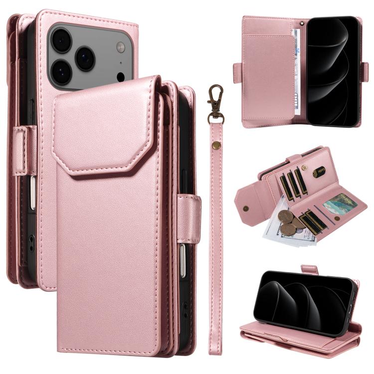 Multi Card Wallet Leather Phone Case with Strap