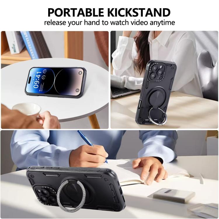 Three-core Mecha 360 Degree Rotation Magnetic Holder Phone Case