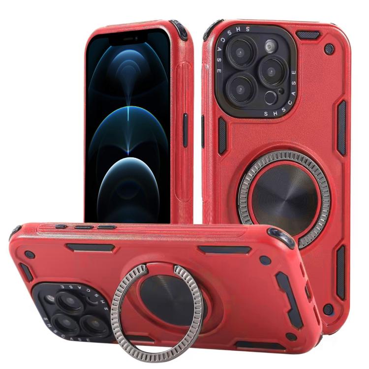 Three-core Mecha 360 Degree Rotation Magnetic Holder Phone Case