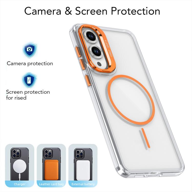 Bright Color Clear MagSafe Lens Frame Holder Phone Case