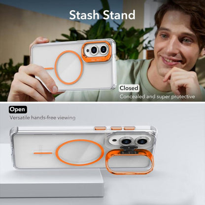 Bright Color Clear MagSafe Lens Frame Holder Phone Case