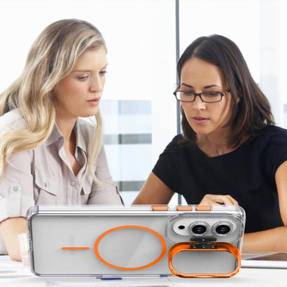 Bright Color Clear MagSafe Lens Frame Holder Phone Case