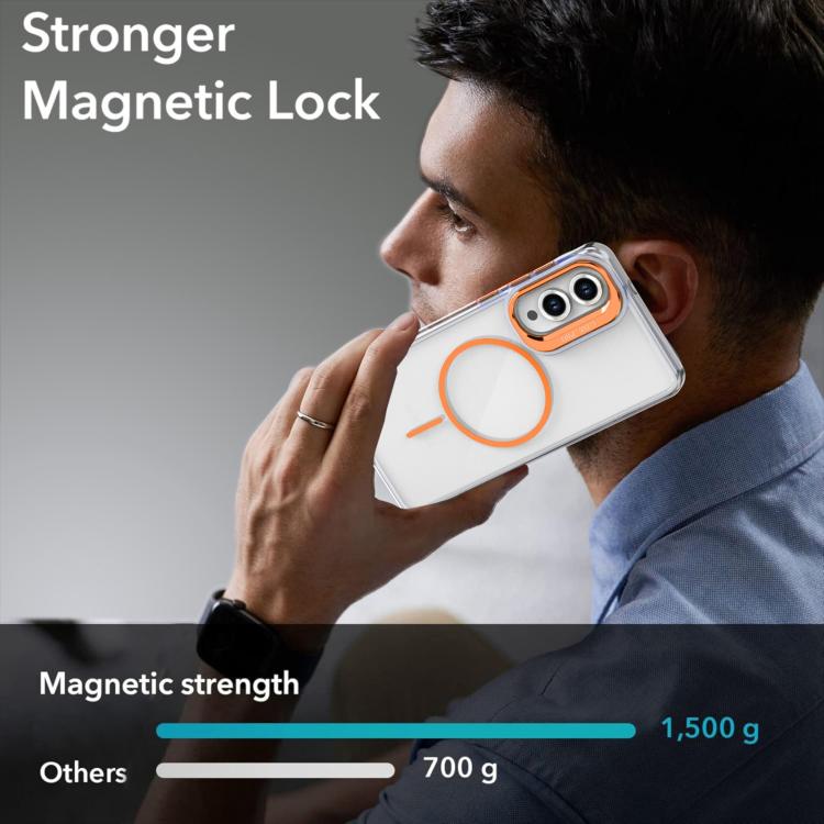 Bright Color Clear MagSafe Lens Frame Holder Phone Case