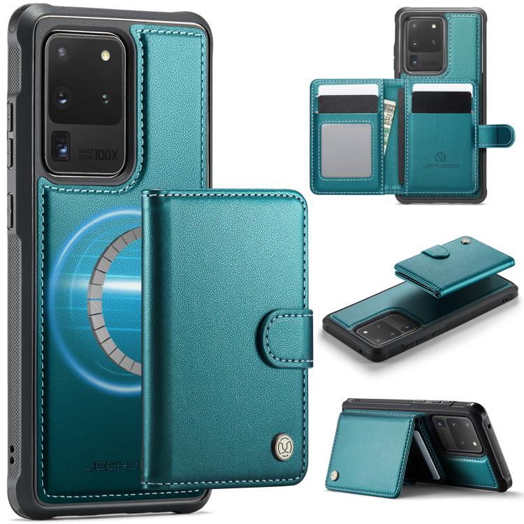 JEEHOOD J09 Buckle Card Bag MagSafe Magnetic Style RFID Leather Phone Case