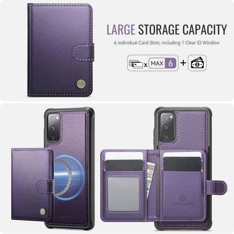 JEEHOOD J09 Buckle Card Bag MagSafe Magnetic Style RFID Leather Phone Case