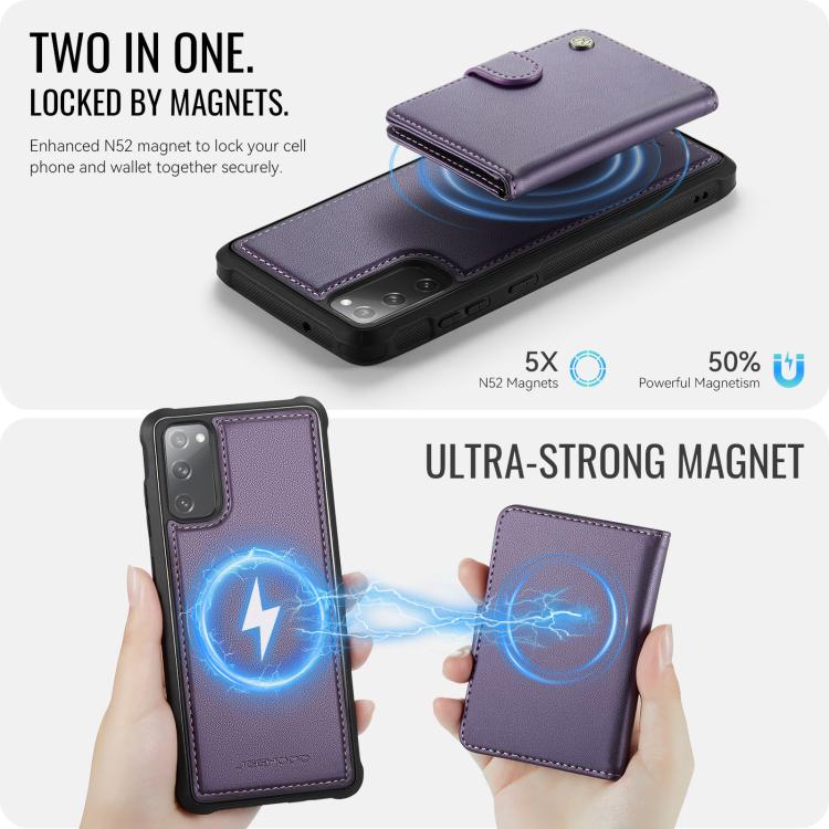 JEEHOOD J09 Buckle Card Bag MagSafe Magnetic Style RFID Leather Phone Case