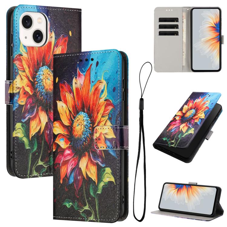 Color Drawing Pattern Leather Phone Case