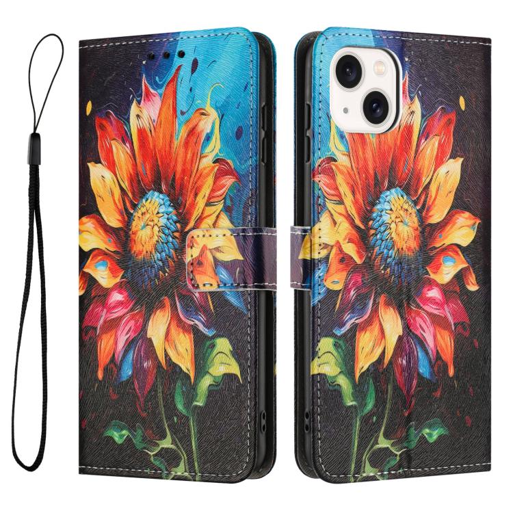 Color Drawing Pattern Leather Phone Case