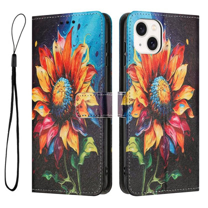 Color Drawing Pattern Leather Phone Case