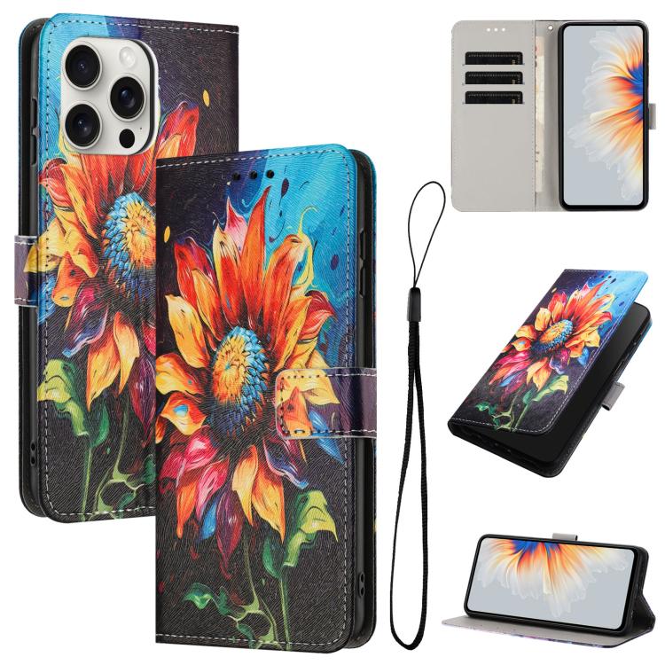 Color Drawing Pattern Leather Phone Case