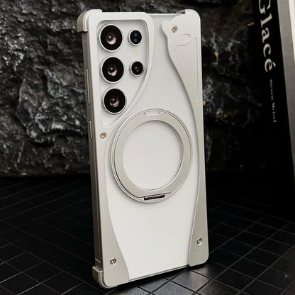 Metal Frameless 360 Degree Rotation Holder MagSafe Transparent Phone Case