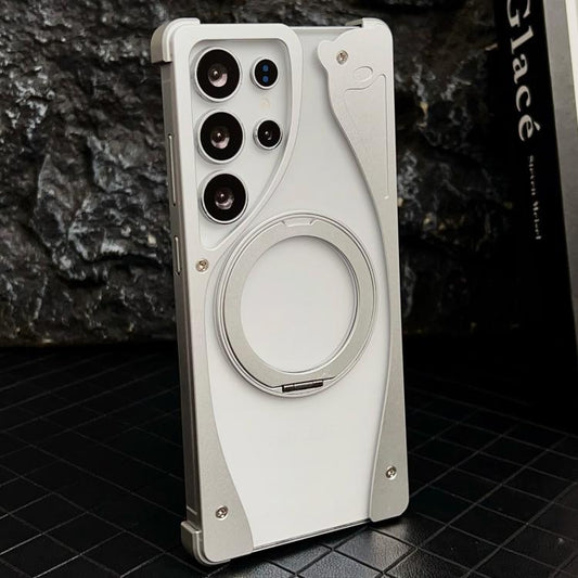 Metal Frameless 360 Degree Rotation Holder MagSafe Transparent Phone Case