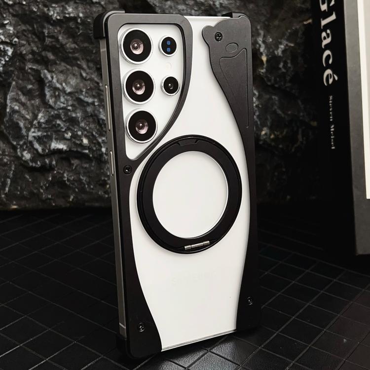 Metal Frameless 360 Degree Rotation Holder MagSafe Transparent Phone Case