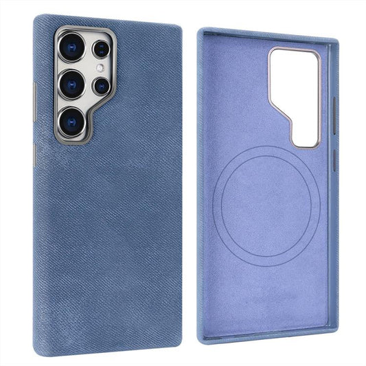 VIETAO Retro Denim Texture PU Leather MagSafe Phone Case