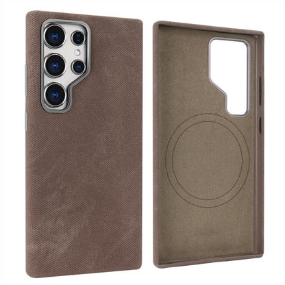 VIETAO Retro Denim Texture PU Leather MagSafe Phone Case