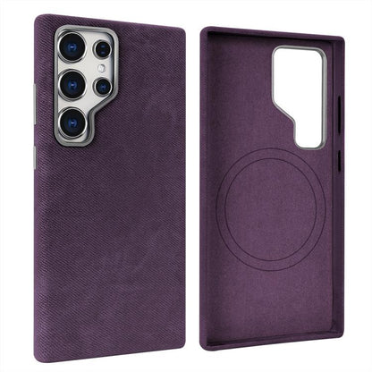 VIETAO Retro Denim Texture PU Leather MagSafe Phone Case