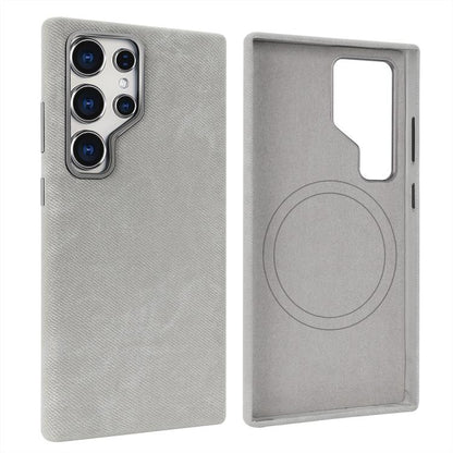 VIETAO Retro Denim Texture PU Leather MagSafe Phone Case