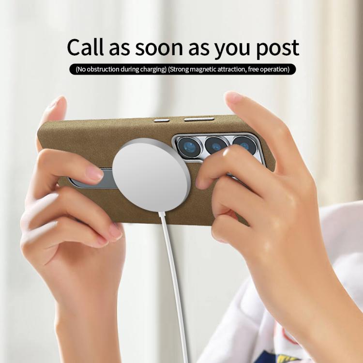 VIETAO Suede MagSafe PU Leather Phone Case with Holder