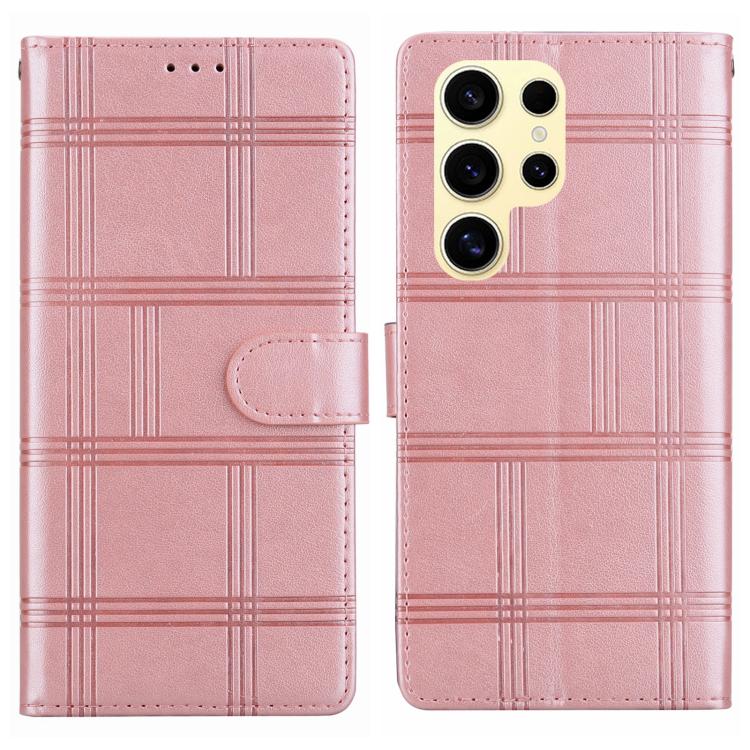 Embossed Checkered Leather Phone Case
