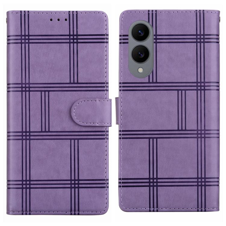 Embossed Checkered Leather Phone Case