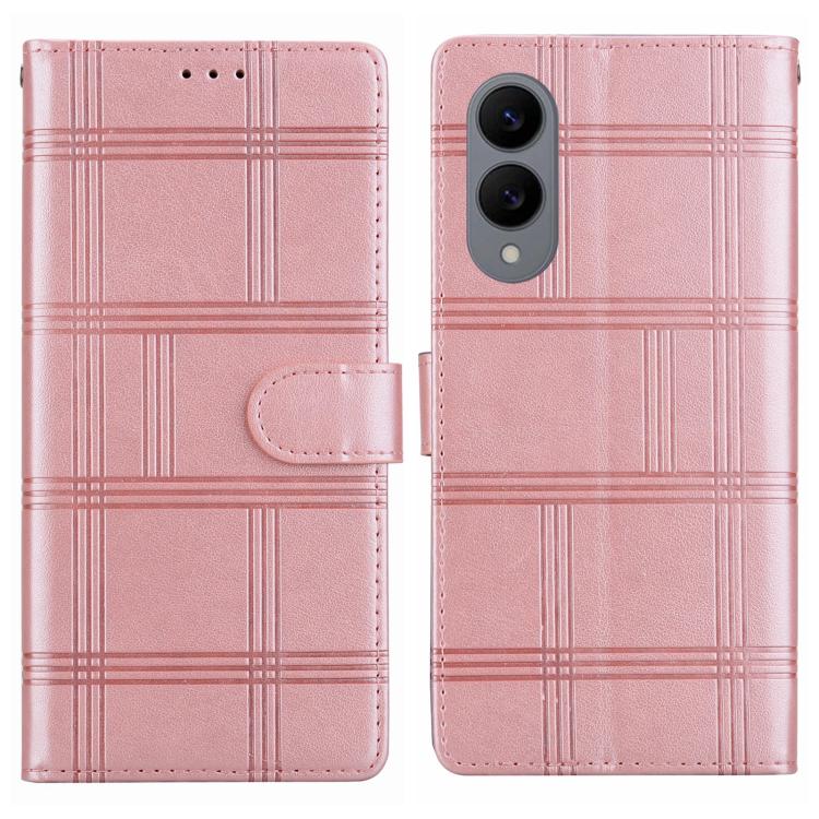 Embossed Checkered Leather Phone Case