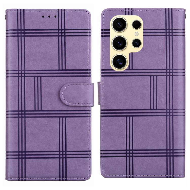 Embossed Checkered Leather Phone Case