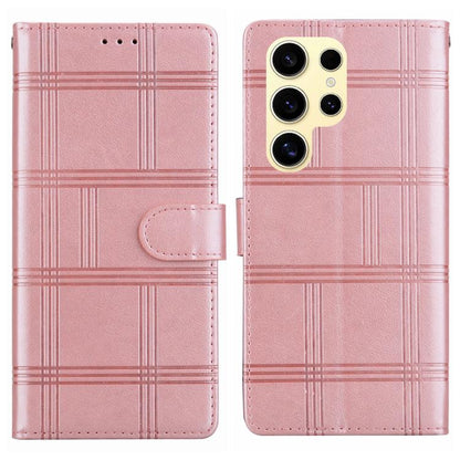 Embossed Checkered Leather Phone Case