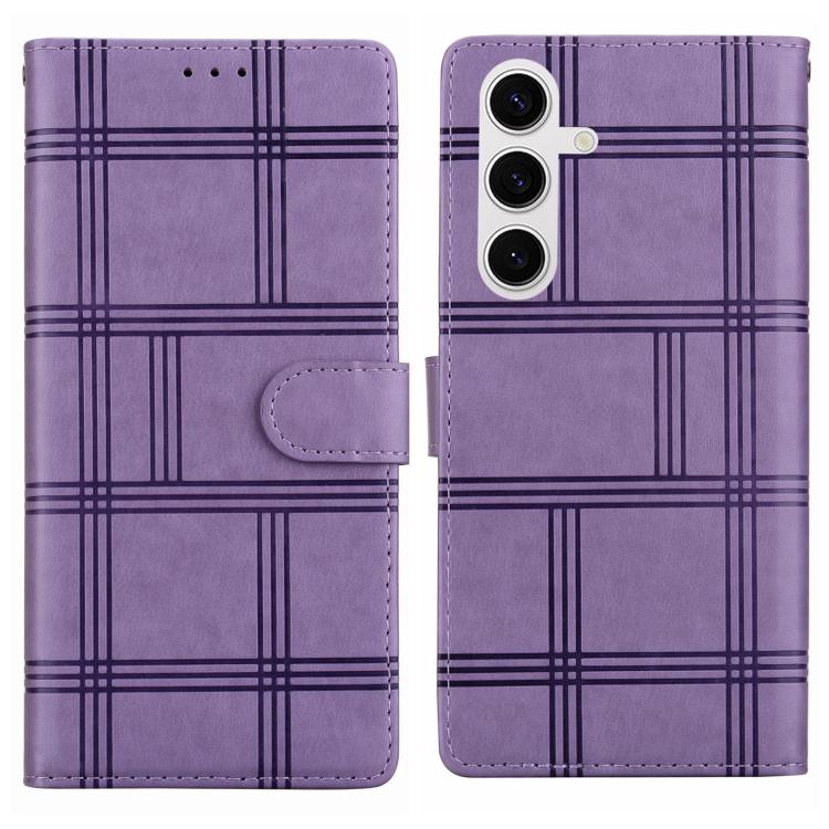 Embossed Checkered Leather Phone Case