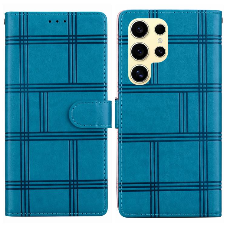 Embossed Checkered Leather Phone Case