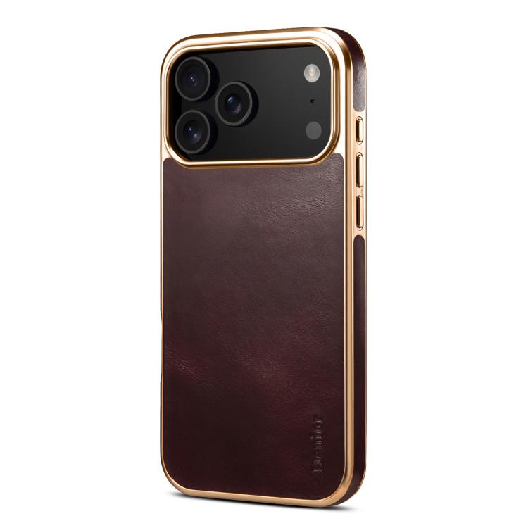 Denior Oil Wax Leather Electroplating Phone Case