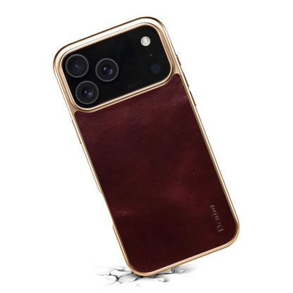 Denior Oil Wax Leather Electroplating Phone Case