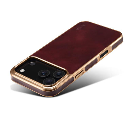 Denior Oil Wax Leather Electroplating Phone Case