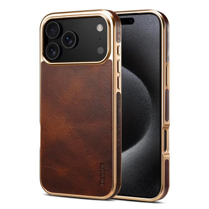 Denior Oil Wax Leather Electroplating Phone Case