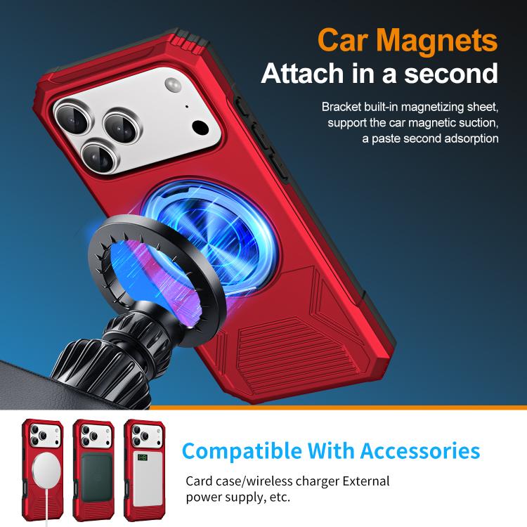 Alloy Rotating Holder MagSafe Shockproof Phone Case