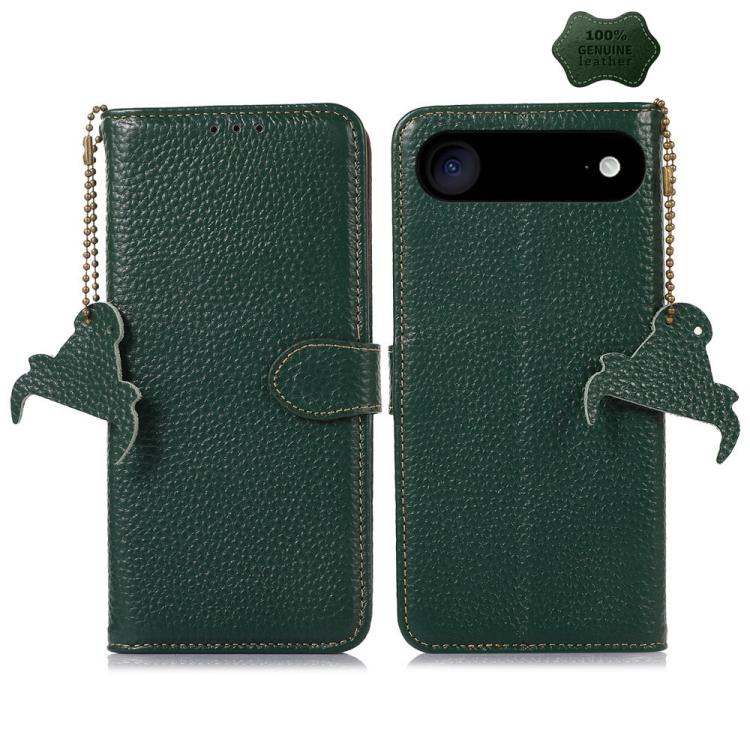 Genuine Leather Litchi Texture RFID Leather Phone Case