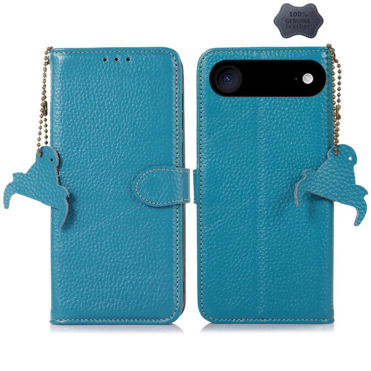 Genuine Leather Litchi Texture RFID Leather Phone Case