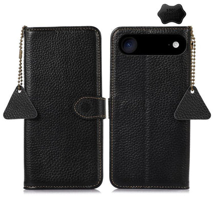Genuine Leather Litchi Texture RFID Leather Phone Case