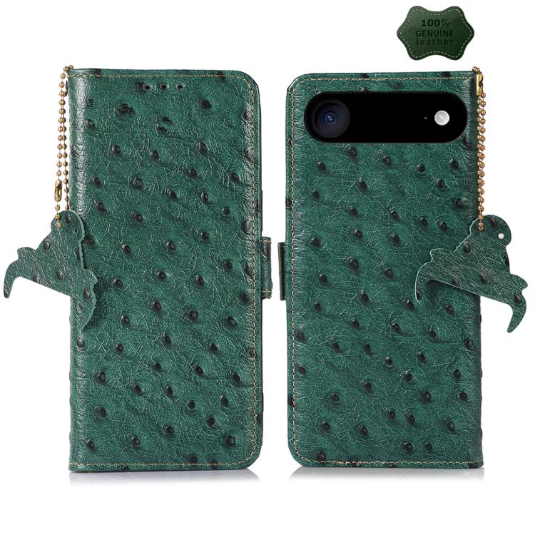 Ostrich Pattern Genuine Leather RFID Phone Case