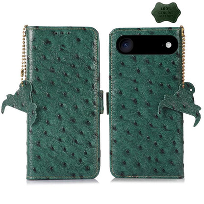 Ostrich Pattern Genuine Leather RFID Phone Case