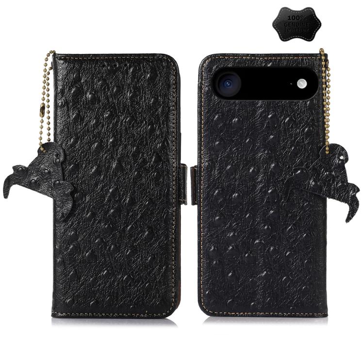 Ostrich Pattern Genuine Leather RFID Phone Case