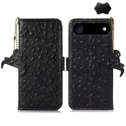 Ostrich Pattern Genuine Leather RFID Phone Case
