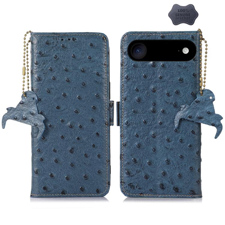 Ostrich Pattern Genuine Leather RFID Phone Case